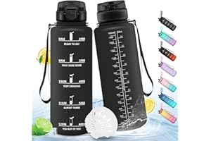 HoneyHolly Borraccia 1,5 Litri, Sportiva Prova di Perdite, Borraccia Motivazionale, Bottiglia Sportiva Tempo, con Filtro, Bottiglia Palestra per Fitness, Ciclismo, Scuola, Ufficio