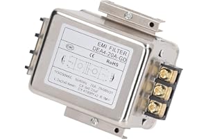 Uadme Filtro emi, Supresor de Ruido Potencia, Filtros emi de Potencia Monofásico, Filtro de Fuente de Alimentación, 2 Polos 115 V 250 V 20 A 50/60 Hz, para Dispositivos Mecánicos