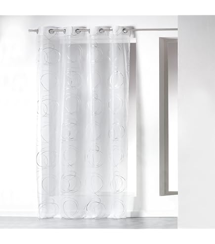 Tenda Con Occhielli Douceur D'Intérieur - Galileo Nero - 140x240 Cm - Vela Stampata In Trasferimento - Leggera E Aria - 2