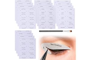 PFLYPF 16 plantillas de sombra de ojos con 1 pincel para sombra de ojos, delineador de ojos, plantillas de maquillaje, herramientas de maquillaje de ojos rápidas, adecuado para principiantes.