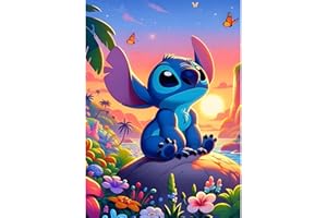 DPHERO 5D Bricolage Stitch Diamond Painting, DIY Broderie Fleurs Diamant Painting Kit Complet, Coucher de Soleil Kits de Peinture sur Diamant Point de Croix Painting pour Adultes Débutants 30x40cm