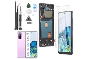 RongZy für Samsung Galaxy S20 FE/S20 FE 5G LCD Bildschirmersatz für Samsung Galaxy S20 FE Touchscreen Digitalisierer Display mit Werkzeugen (Schwarz mit Rahmen)