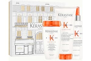 KÉRASTASE Nutritive - Coffret Routine - Cheveux Secs à Très Secs - Enrichi en Niacinamide - Démêle, Protège et Hydrate les Cheveux en Profondeur - Shampoing, Soin et Lait