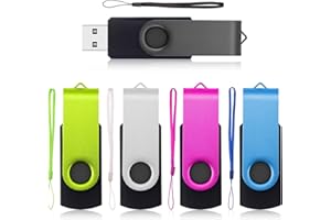 USB Stick, AreTop 64GB Memory Stick 5Pack, USB Flash Drive 64GB, Metal Multicolored High Speed USB 2.0 Flash Drive for Data Storage with 5pcs Ropes