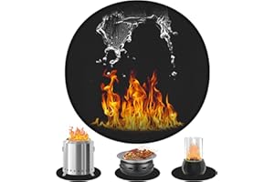 BEENNA Base Ignifuga Rotonda, φ50 cm Tappetino Ignifugo per Caminetto da Tavolo, Rivestito in Silicone Tappetino Resistente al Calore per Caminetto da Tavolo, Braciere Senza Fumo, Piccola Griglia per BBQ