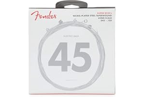 Fender 8250 Bass Strings, Nickel Plated Steel Taper Wound, Long Scale, 8250-5M .045-.130 Gauges, (5)