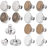 Buttons for Seamless Jeans, Metallic Press Button | Adjust Pants, 17mm Button to Make Pants Smaller Waist Adjuster, Jeans But
