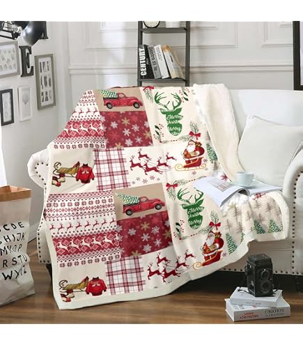 BEDELITE Sherpa-Fleece-Decke - Superweiche Winterdecke In Büffelkaro, 127x152 Cm