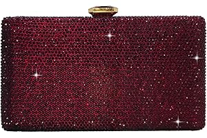 Boutique De FGG Elegante Borsa da Sera con Cristalli per Donna Borse Serali Formale con Strass Stilosa Borsa a Scatola Borsa da Sposa, Piccolo