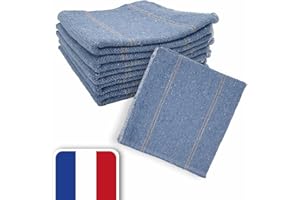 Lnt France - Lot de 5 Serpillères L'original Blue G - 50 x 100 cm, Toile de Jean recyclée. Multi usages, Nettoyage de Tous Les sols : Salle de Bain, Cuisine. Très résistantes. Fabriqué en France.