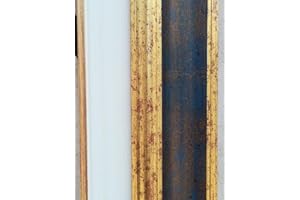 Artecentro cornice dorata per quadri - oro/colore con o senza passepartout in legno-varie misure (oro/blu, 40 x 50 + passepartout)