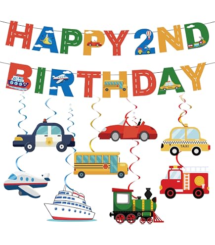 "Choo Choo I'm Two" Birthday Banner - Gold Glitter Train Theme Decor For 2nd Birthday Party