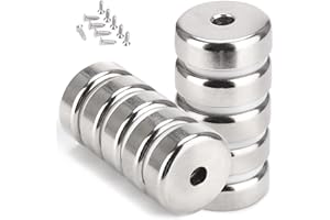 Wukong 10 Pezzi Magneti 20KG Forza 25 x 8mm Calamita Potente con Foro e Capsula,con 10 Viti di Montaggio