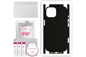 apgo Rückseite + Seiten Schutzfolie, Skin, kompatibel mit Apple iPhone 15, Hinten Displayschutzfolie aus Vinylfolie, Kratzfest, einfache Montage - Matrix