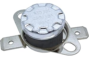Lumonic Interrupteur thermique 80°C Contact NO 250V 10A Interrupteur de température thermostat KSD301 Bimétal Protection thermique