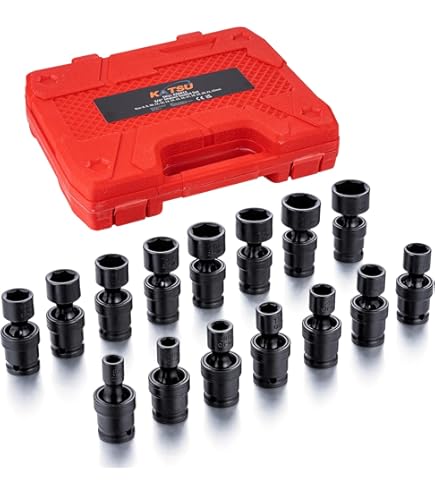 KS Tools 3/8 Dopsleutelset, zeskant met kniegewricht, 10-dlg, 10