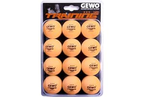 GEWO 3-Stern Tischtennisball Im Handlichen 12er Pack Pelota de Ping Pong, Unisex Adulto