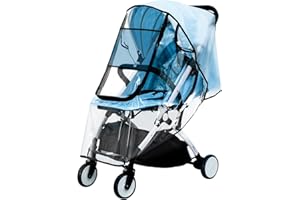 HOTACE Rain Cover for Pushchair - Universal Pram Weather Shield Raincover Fit Most Strollers, Water-Resistant and Durable with Zip Against Rain Wind Snow Dust, Eco-Friendly Transparent Eva for Baby Travel