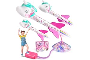 DejaNard Fusée Plastique Kit Pédale Pression Type Jouets D'extérieur Volants - Cadeau & Jouet pour Enfants