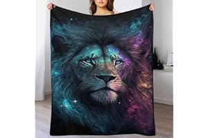 AAPZY Löwe Dick Decke Weich Wärme Gemütlich Flannel-Fleece Sofadecke Deckeldecke 3D Bilder Wohndecke Für Bett/Sofa （130×180cm）