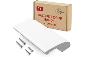LouMaxx balkongdörrhandtag på utsidan – robust terrassdörrhandtag av aluminium – väderbeständigt, hållbart dörrhandtag, pulve