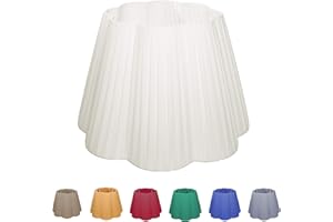 IMPERATO ILLUMINAZIONE Paralume Margherita per lampada e lampadario fatto a mano in tessuto seta in 12 colorazioni differenti (Avorio scuro, 40cm (attacco E27))
