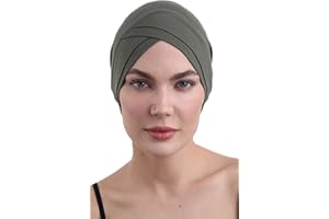 DERESINA HEADWEAR W Bonnet Chimio Femme, Coiffe en Bambou pour Perte de Cheveux, Turban Moderne pour Tous Les Jours, Bonnet de Nuit Respirant, Doux et Confortable, Couverture Totale du Cuir Chevelu par Deresina