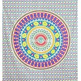 Indian Circle of Blumen Tapisserie rund Wohnheim Beach Überwurf Wandteppichen, indisches Mandala, Queen Bett Decor Tabelle, Ethnic Dekorative Wall Decor Art, dekorative Urban Beach Überwurf - 2
