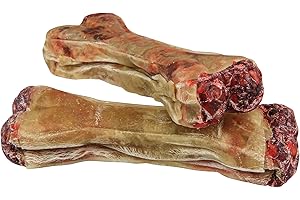 Schecker - 12 cm 4 Stück (280 g) Gefüllter Kauknochen mit Salami Geschmack - Gefüllt mit Pansen und Ochsenziemer - Länge: 12 cm