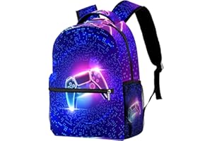 COOSUN School Bags for Girls Boys, Gaming Controllers Lightweight Rucksack Bookbag Laptop Backpack Casual Daypacks for Women Men