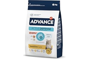 Advance Cat Adult Sensitive - Croquettes pour Chats Adultes avec des Sensibilités Digestives au Saumon - 3kg