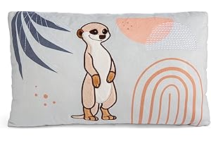 NICI Przytulna poduszka dla dzieci - Z uroczym motywem surykatki - Puszysta, miękka poduszka dla dziewczynek i chłopców - Prostokątna poduszka 43x25cm - 48846