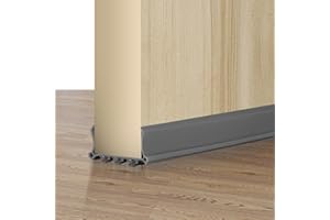 SIYURONGG Burlete para Puerta 100cm, Aislante de Puerta, Junta Inferior Autoadhesiva, Protector contra Corrientes de Aire y Polvo,Adecuado para Puertas de 3,5-5,5 cm de Grosor/Hueco Inferior de 0,3-2 cm