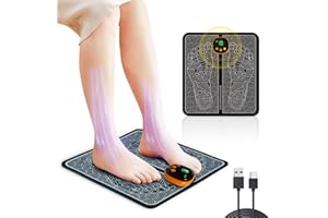 YOUKK EMS Fußmassagegerät,Fußmassagegerät Elektrisch,Faltbares und Tragbares Elektrisches Fußmassagegerät zur Durchblutungs-und Muskelschmerzlinderung,8 Modi und 19 Intensitäten(Charging Type)