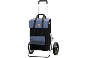 Andersen Carrello portaspesa Edizione Limitata Royal XXL aluminio Pieghevole con Ruota Ø 25cm e 43 Litri Borsa Vektor con Scomparto Termico Blu