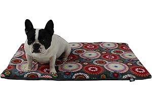 HS-Hundebett Made in Germany rutschfeste Hundedecke, Mandala Rot, 75 x 115 cm, für kleine & große Hunde I Flauschige Hundedecke, waschbar, trocknergeeignet mit 4 cm Polster-Füllung