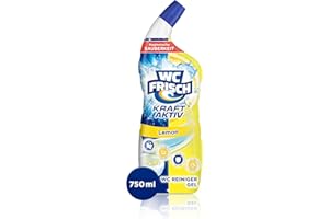 ‎WC-FRISCH WC-Frisch WC Reiniger Gel Lemon (750 ml), WC Reiniger mit Lufterfrischer-Effekt, Toilettenreiniger sorgt für hygienische Frische, mit 4-fach Aktivstoff-Kombination
