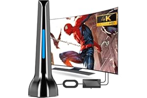 DGUPSP DVBT2 Antenne, zimmerantenne DVB-T & DVB-T2 Antennen mit Verstärker, Großer Reichweite und 360° Empfang, Zimmerantenne für Fernseher mit Starkem Magnetfuß, Geeignet für 4K 1080p & Alle TV-Geräte