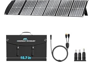 ECOSONIQUE TECHNOLOGY Ecosonique 100W Tragbare Faltbare Solarpanel Ladegerät Schnelles Laden mit USB-C PD3.0 USB-A QC3.0 DC 20V Leichtgewicht mit Kickstand für Camping Power Station Solargeneratoren Handys Power Bank