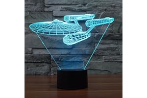 Smalody Night Lights 3D Optical Illusion Multi-Colored Change Touch Controlled Desk Lamp Battleship Bedside Lamp Christmas Gifts Birthday Gifts