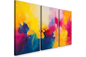 INTELIENZOS Cuadros Decoracion Salon • Modernos • Lienzos decorativos • 120cm • Grande 3 piezas • Abstracto • 20 Armonia • Decoracion Dormitorios • Comedor • Oficina • Pasillo
