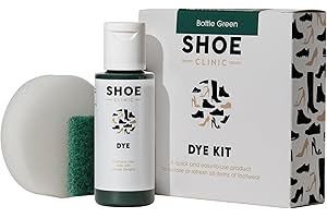 Shoe Clinic Shoe Dye Kit (Bottle Green) - Restores The Colour of Leather, Suede, Nubuck, Fabric, Satin, and Canvas Footwear | Complete Shoe Dye Kit