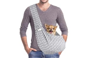 AOTWAN Hundetragetasche, Hundetasche für Kleine Hunde Tragetasche Hund mit 2 Tasche für Spaziergang Aktivitäten im Freien und Ausflüge(Hellgrau)