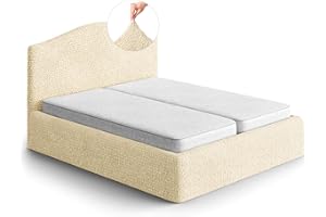 ‎PAULATO PAULATO Cover for double bed over the headboard and base frame, cover for box spring beds 130-180 cm, microfibre, bi-elastic, scratch-resistant and machine-washable fabric, made in Italy