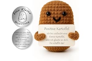Tixlux Pocket Hug Positive Kartoffel, Kreative Strickwolle Kartoffel Puppe und Kleine Umarmung Glücksbringer (Silber), Mutmacher Geschenk, Gute Besserung, Einschulung Geschenk