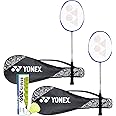 YONEX ZR 100 Light Badminton Combo (Set of 2 ZR 100 Aluminum Light Badminton Racquet with Full Cover Blue + Mavis 200I Shuttlecock Pack of 6)