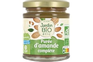 Jardin BiO étic - Purée d'amande complète - bio - Sucré - Certifié AB - Bocal de 170g