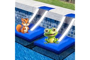 HKZ 2Pcs Pool Critter Escape Ramp - Frog Animal Saver for Swimming Pools with Reflective Strips, Pool Frog Saving Escape Ramp for Small Critters, Squirrel, Lizards, Ducks, Snakes (Blue)