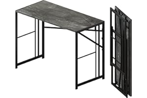 Lutown-Teen 103 cm Scrivania Pieghevole Per Computer, Scrivania Da Campeggio Per Computer Da Gioco, Tavolo Per Ufficio Domestico Senza Necessità Di Montaggio, Marmo Grigio
