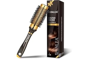 ‎SHINLEA Rundbürste Zum Föhnen – SHINLEA Haarbürste Ohne Ziepen Bürste für Locken for Damen, 33 MM Klein Haarbürste Rund aus Aluminium, Profi für Feines Haar zum Stylen, und Glätten